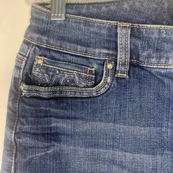 WHBM Jean Mini Skirt With Jeweled Embellishments Western Concert Country Size 0 - Picture 3 of 10